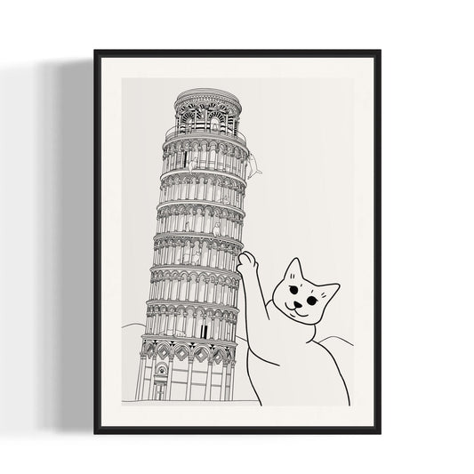 "Leaning tower of Pisa" - Art Print - Catnip