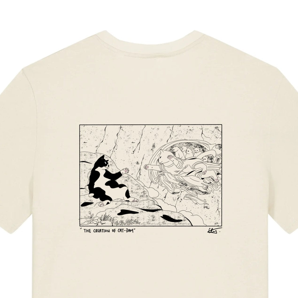 "The Creation of Cat - dam" - Unisex shortsleeve T-shirt - Catnip