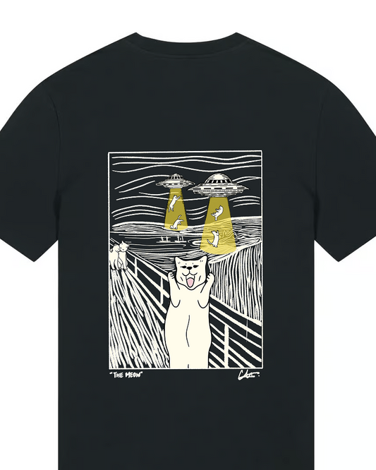 "The meow" - Hand screen printed unisex shortsleeve T-shirt - Catnip