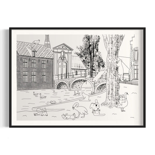 "Bridge in Bruges" - Art Print - Catnip