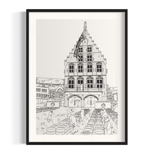 "Gouda cheese market" - Art Print - Catnip