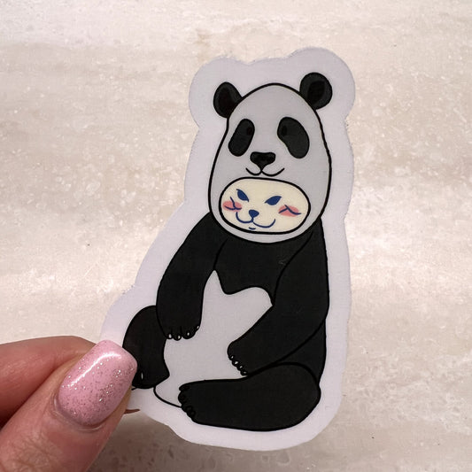 Panda cat | Reusable Sticker, Cat Stickers, Kawaii Sticker, waterbottle Sticker, Laptop Sticker, Tear-proof sticker, Cat in Panda Costume - Christy Chan | Artist