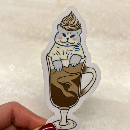 Sticker - Cat-fe Latte - Christy Chan | Artist