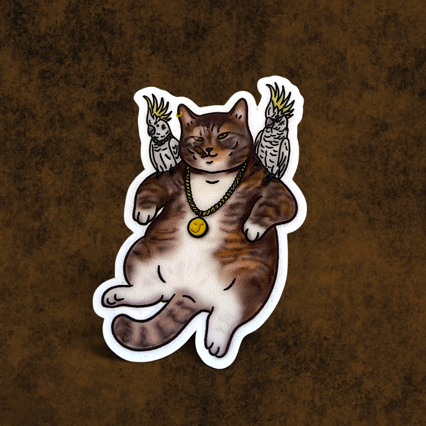 Cat sticker - Jacob The Parrot Gang Boss