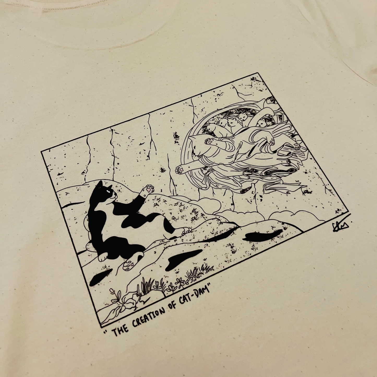 "The Creation of Cat-dam" - Unisex shortsleeve T-shirt