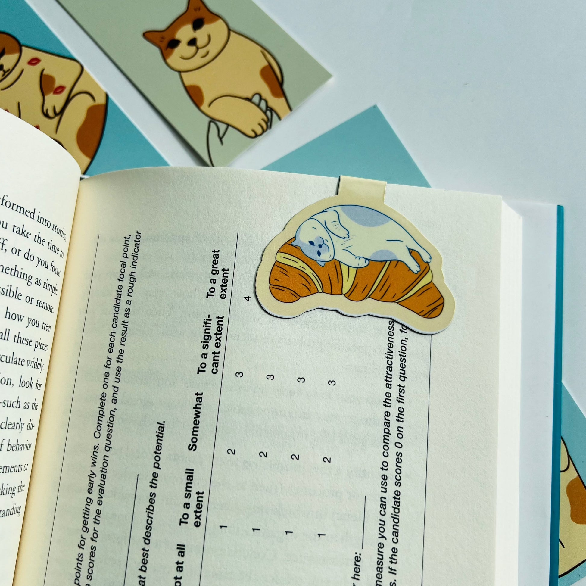 Croissant bed magnetic cat bookmark, Croissant Cat Bookmark, Cute Magnetic Bookmark, Croissant Bookmark, Various Cats on Books