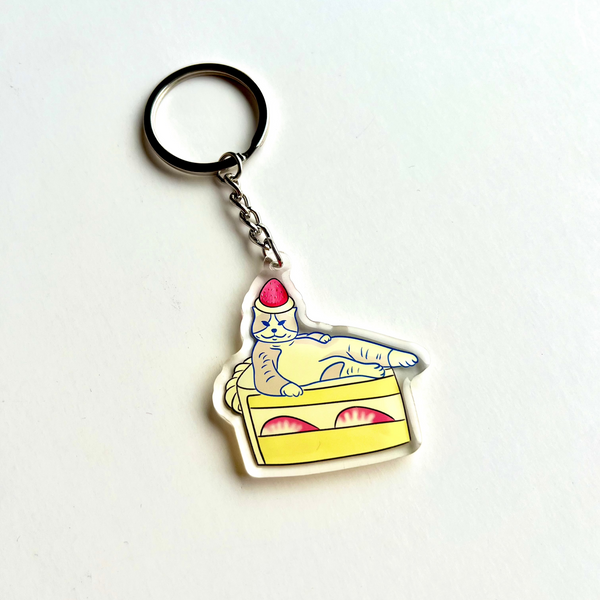 Cat Key Chain - Strawberry cake
