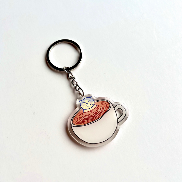 Cat Key Chain - Catpuccino