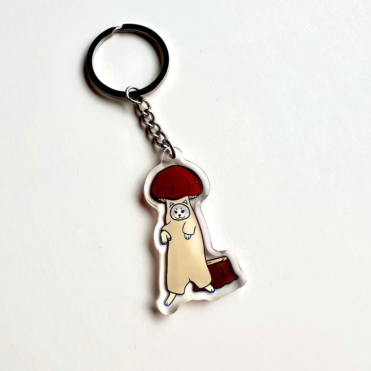 Key Chain - Brown shroom cat