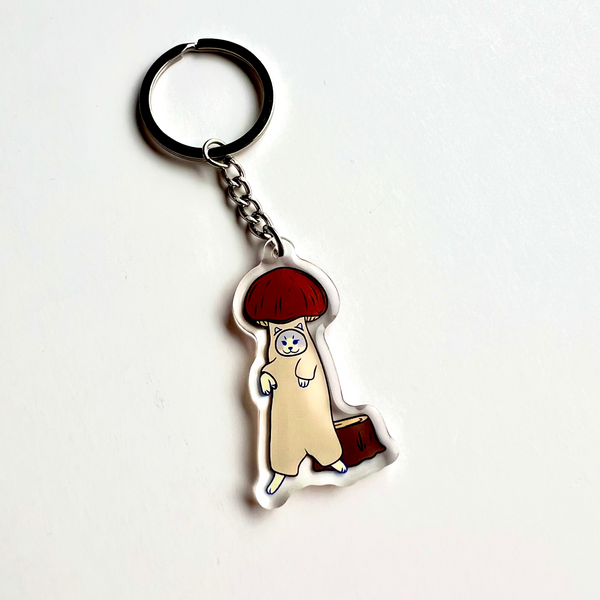 Cat Key Chain - Brown shroom cat