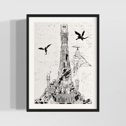 "Barad - dûr in Meowdor" - Art Print - Catnip