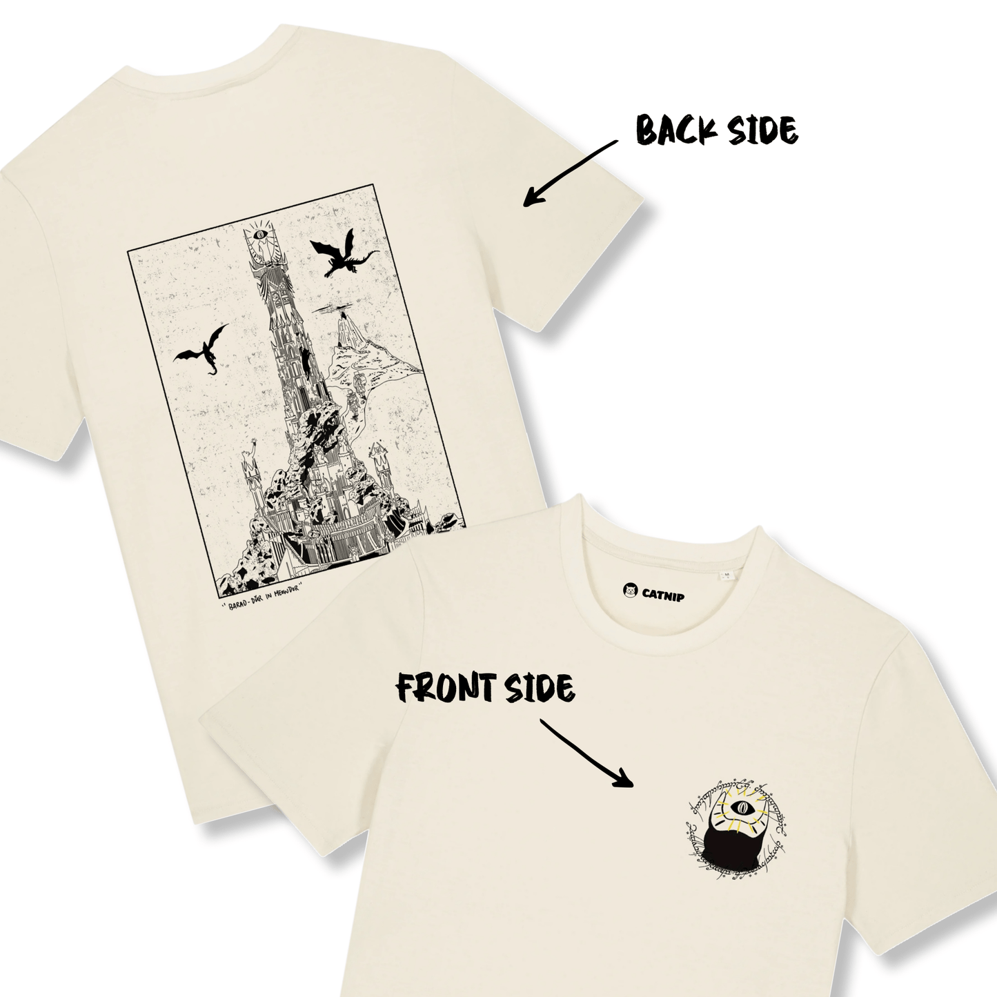 "Barad - Dûr in Meowdor" - Unisex shortsleeve T-shirt - Catnip