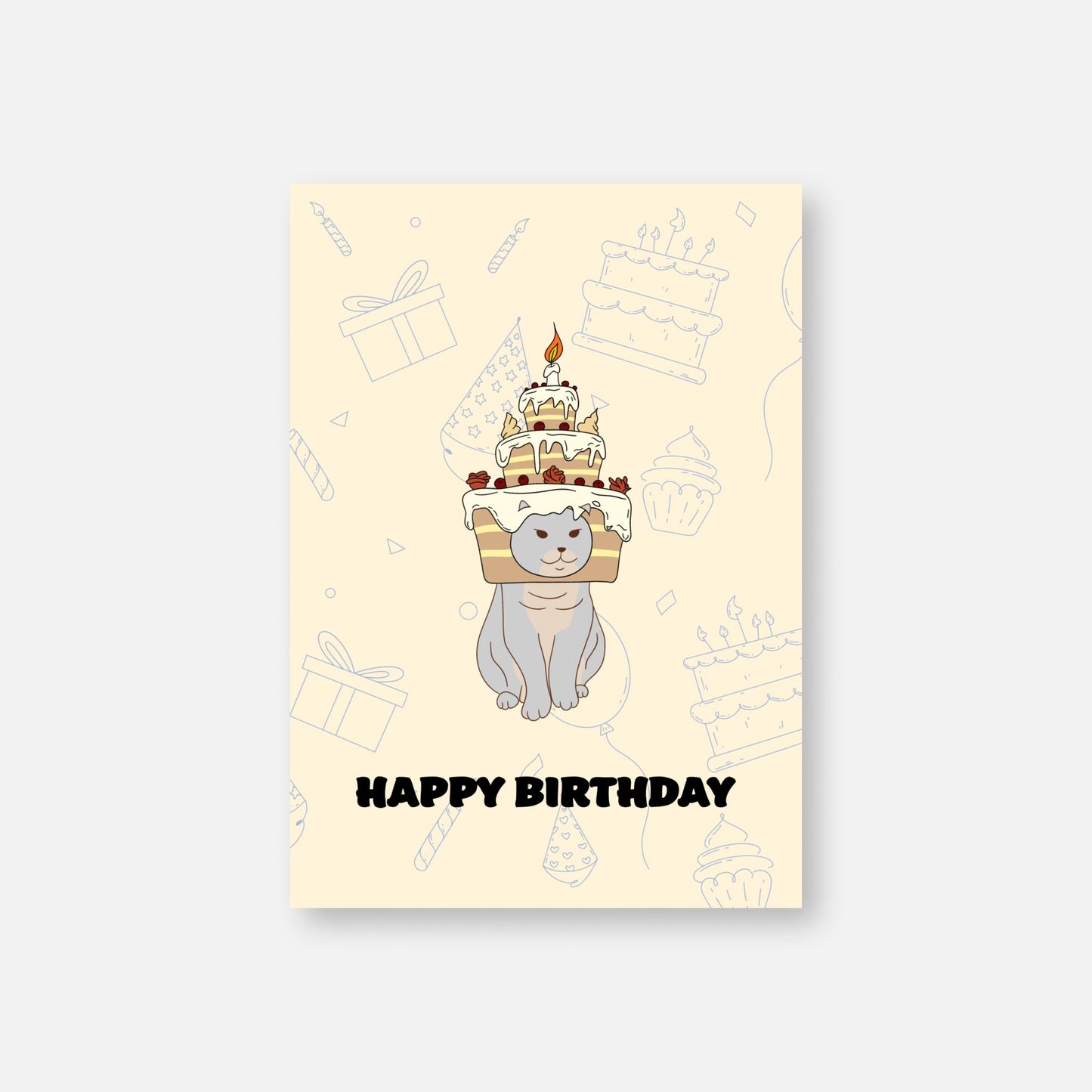 Birthday Card - Birthday cat (Envelope included) - Catnip