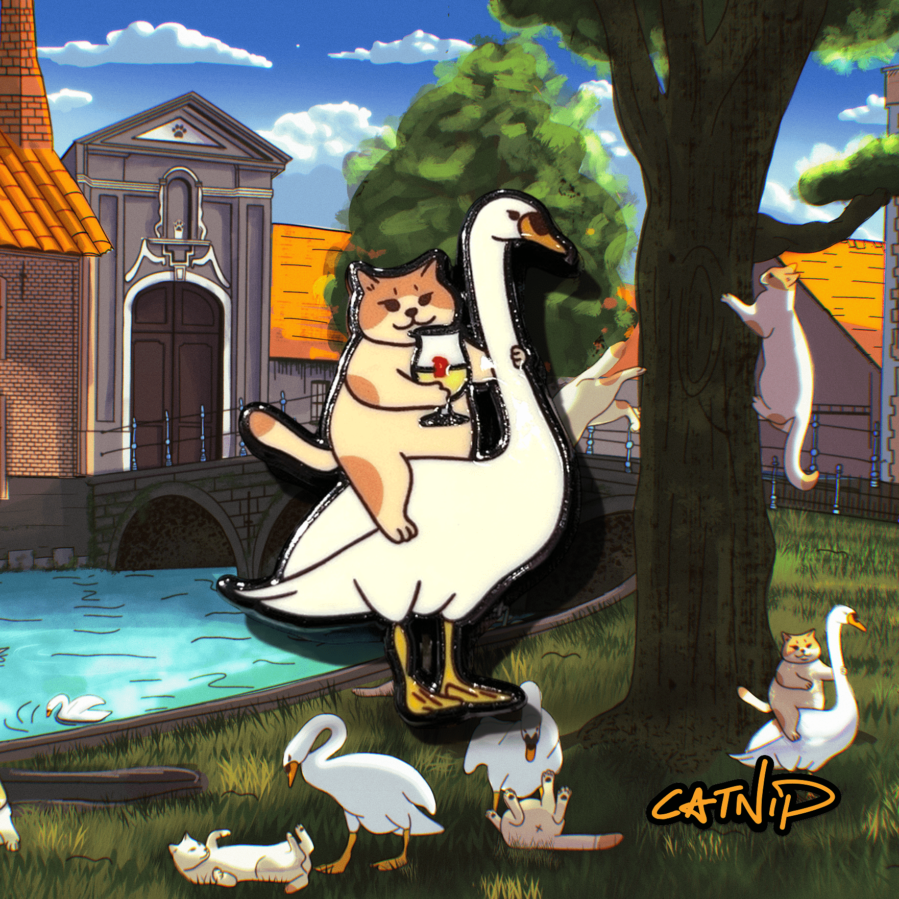 Cat Enamel Pin - Bob Duvel - Catnip