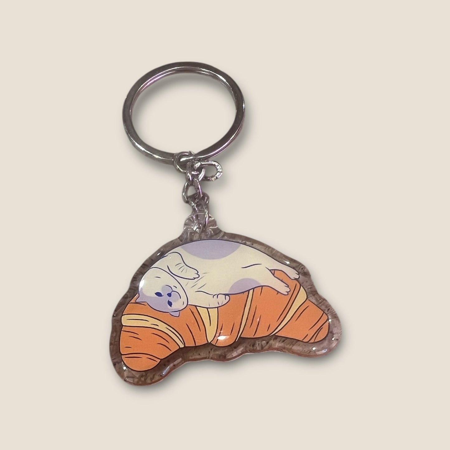Cat Key Chain - Croissant bed - Catnip