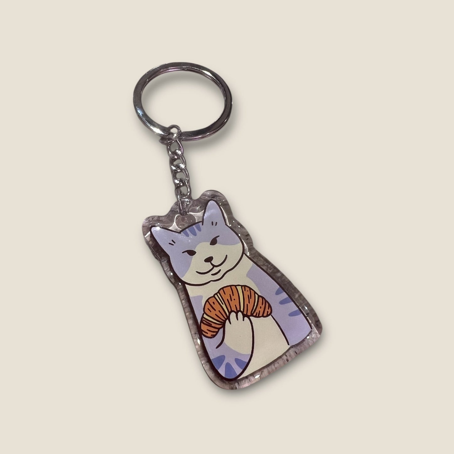 Cat Key Chain - I love Croissants - Catnip