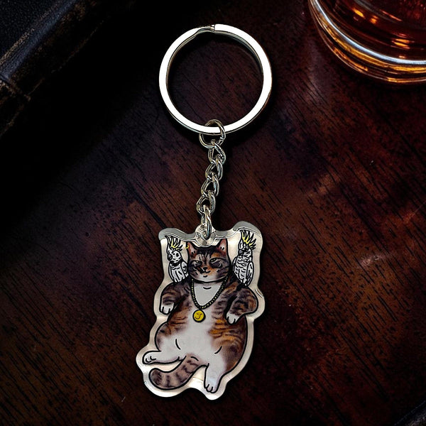 Cat Keychain - Jacob The Parrot Gang Boss - Catnip