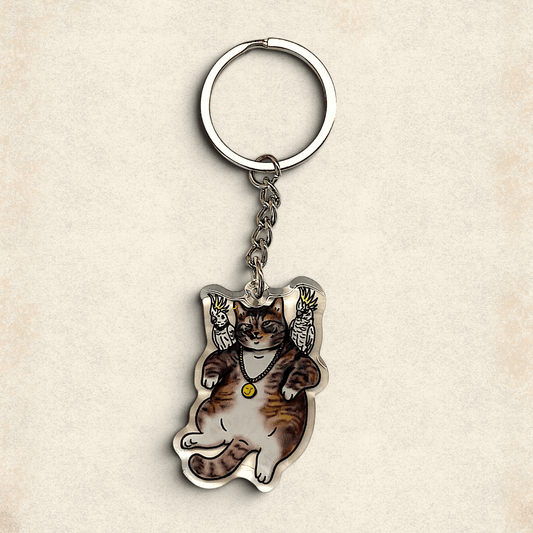 Cat Keychain - Jacob The Parrot Gang Boss - Catnip