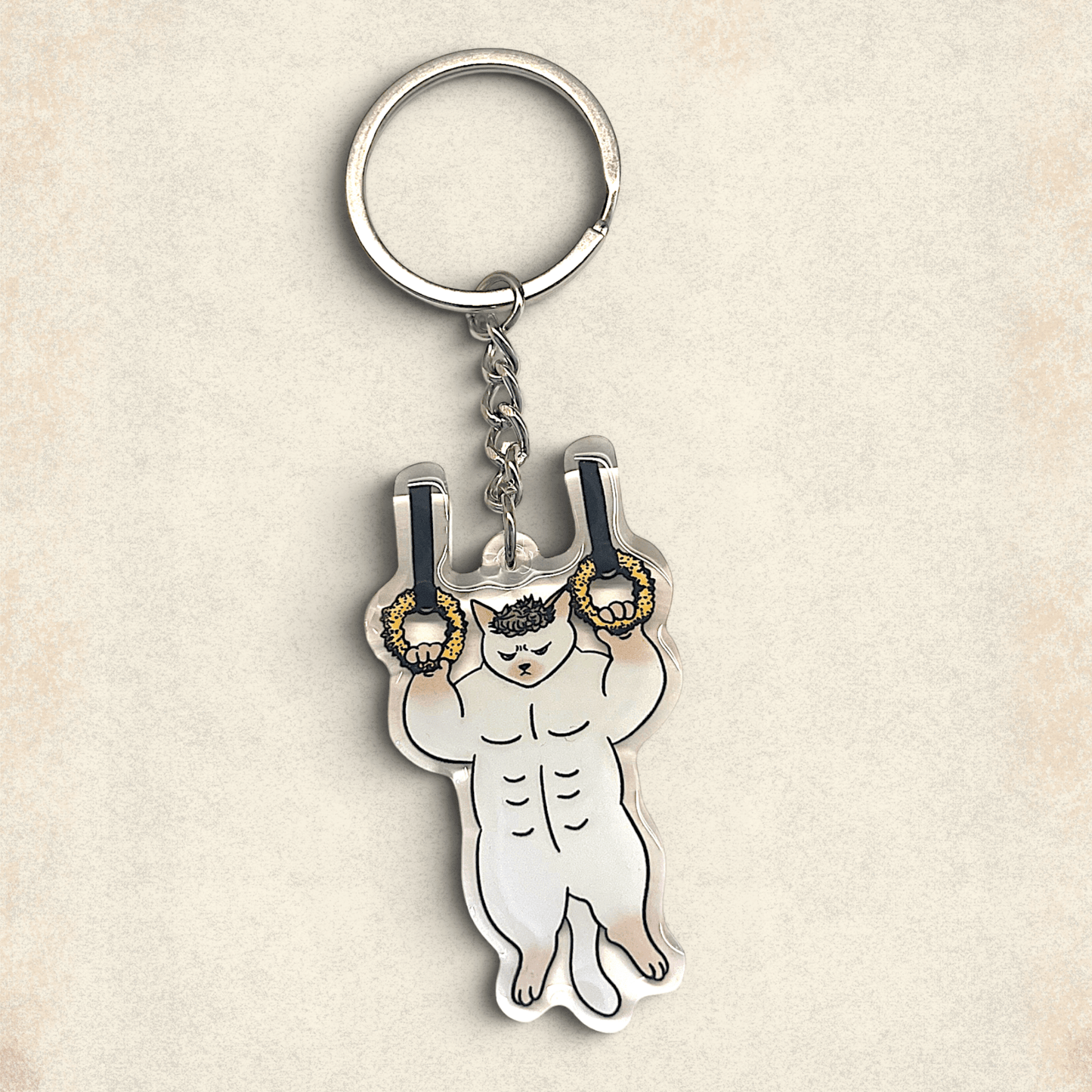Cat Keychain - Nick the Gym Cat - Catnip