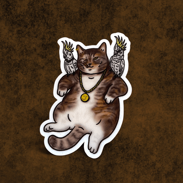 Cat sticker - Jacob The Parrot Gang Boss - Catnip