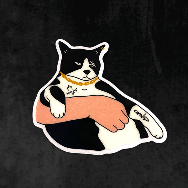 Cat sticker - Kneel human - Catnip