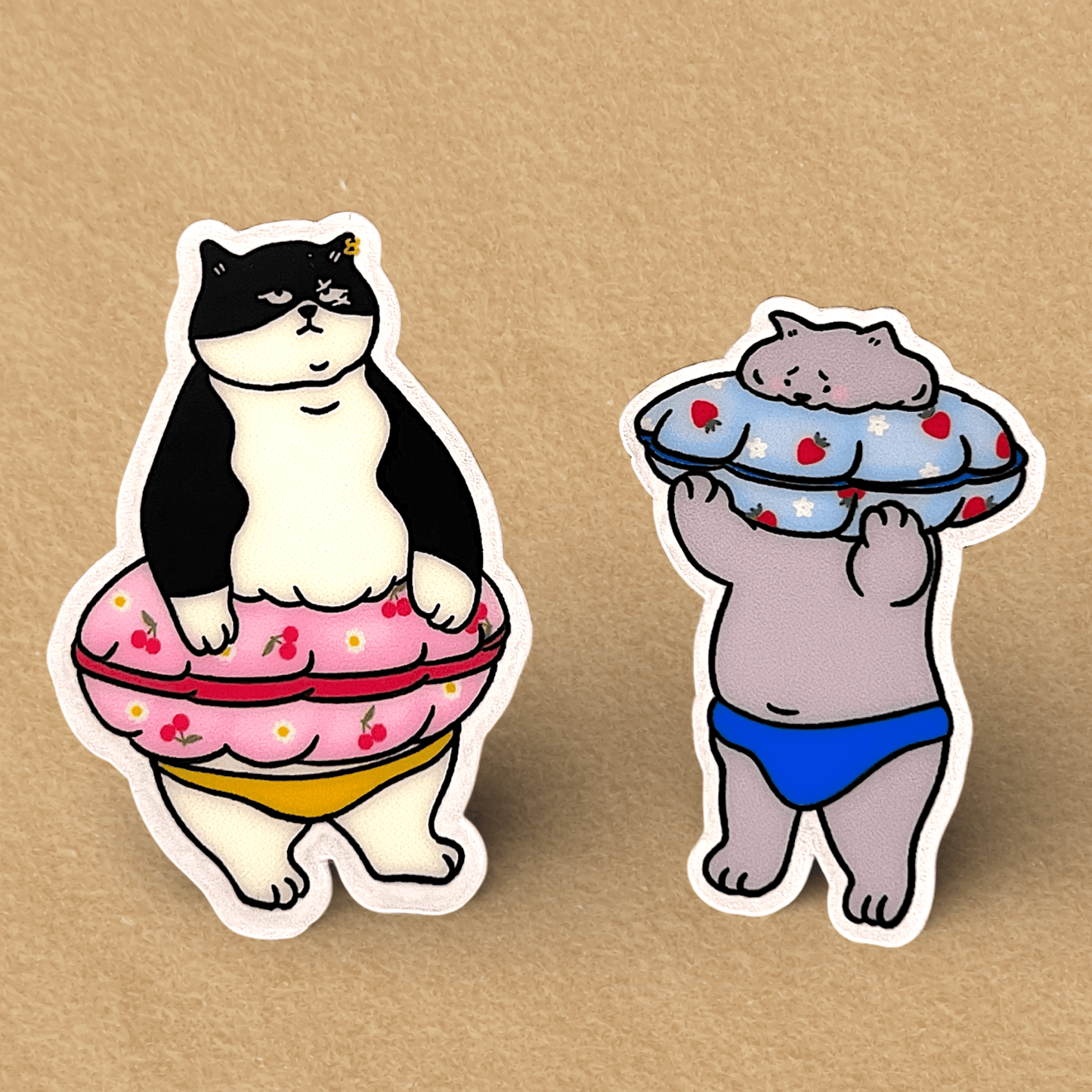 Cat sticker - Stuck (Scarface and Little Grey) - Catnip