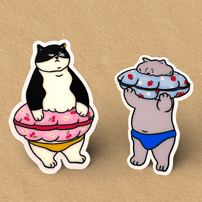 Cat sticker - Stuck (Scarface and Little Grey) - Catnip