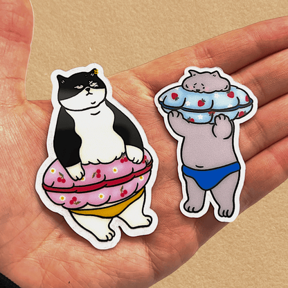Cat sticker - Stuck (Scarface and Little Grey) - Catnip