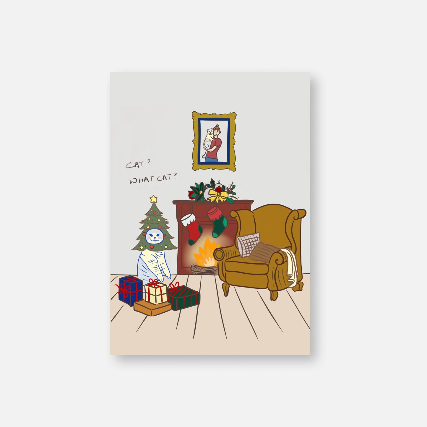 Christmas Card - Cat? What cat? (Envelope included) - Catnip