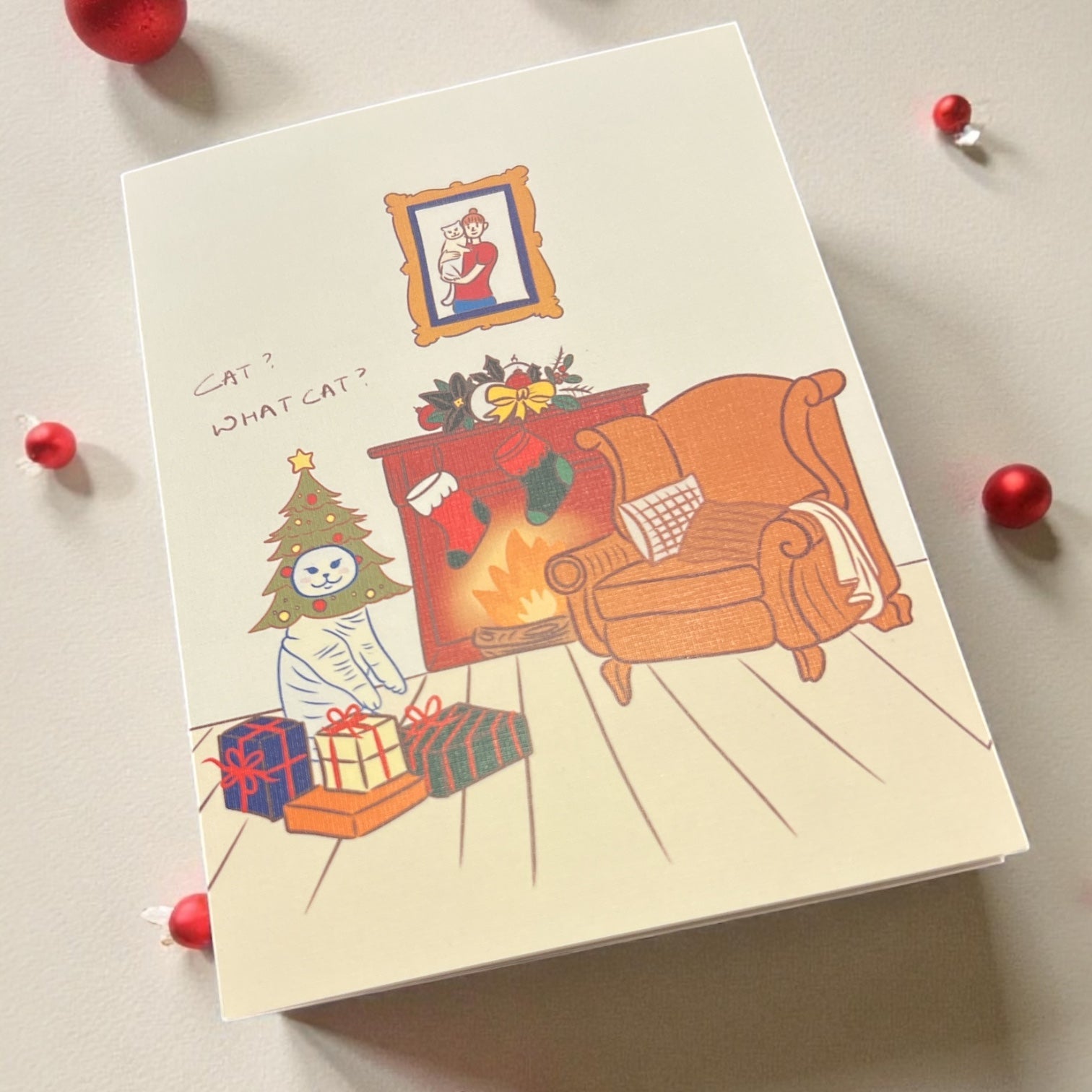 Christmas Card - Cat? What cat? (Envelope included) - Catnip