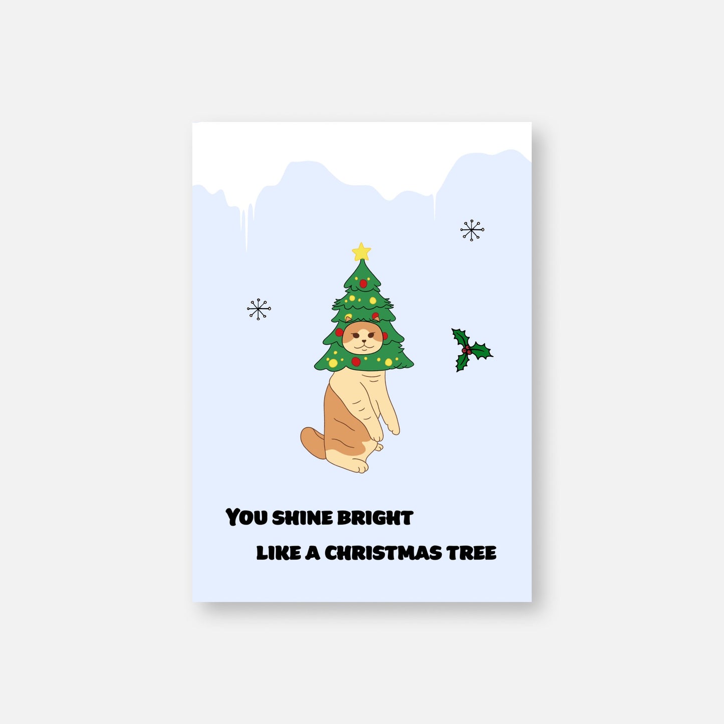 Christmas Card - Christmas tree cat (Envelope included) - Catnip