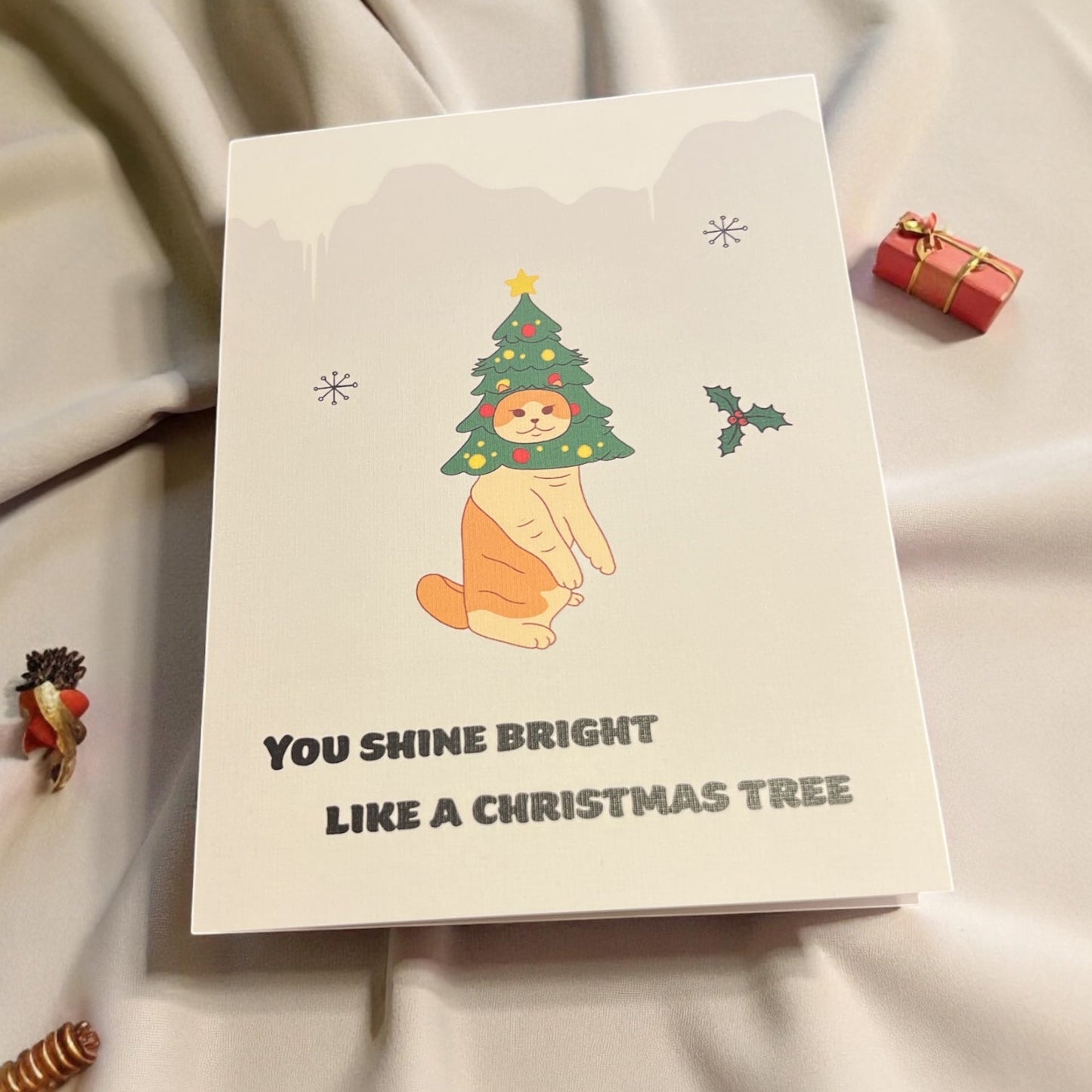 Christmas Card - Christmas tree cat (Envelope included) - Catnip