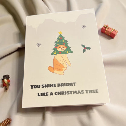 Christmas Card - Christmas tree cat (Envelope included) - Catnip