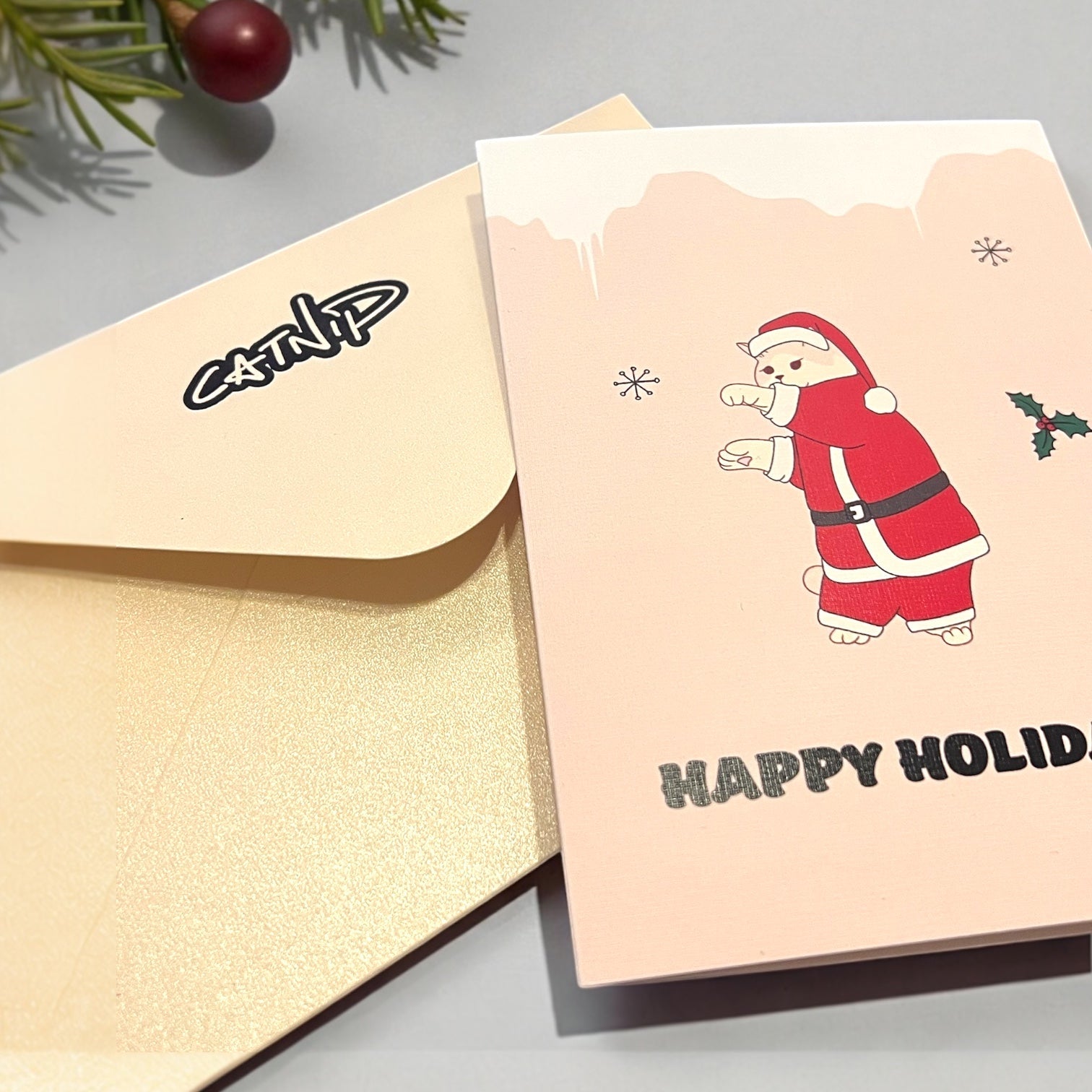 Christmas Card - Santa cat (Envelope included) - Catnip