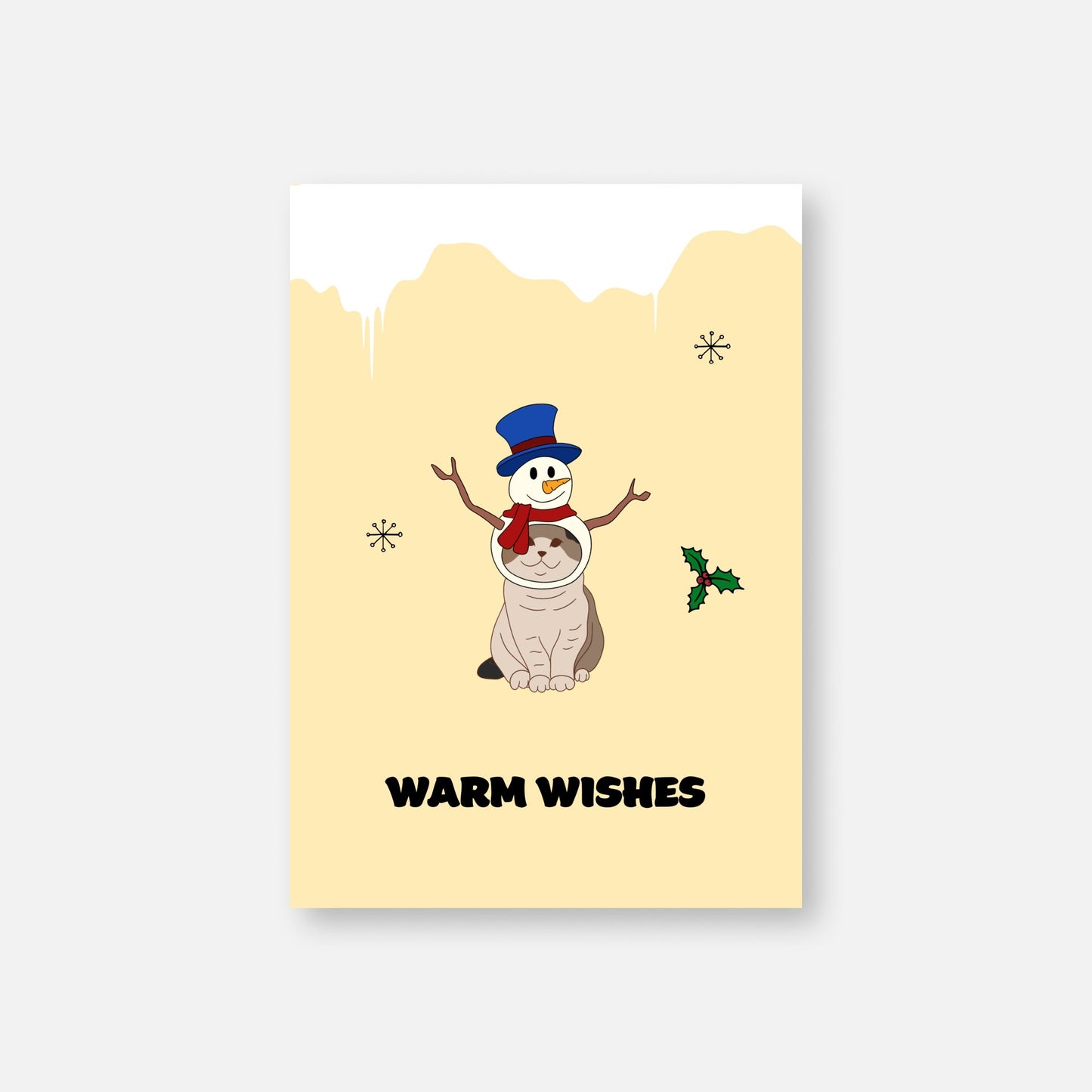 Christmas Card - Snow cat (Envelope included) - Catnip