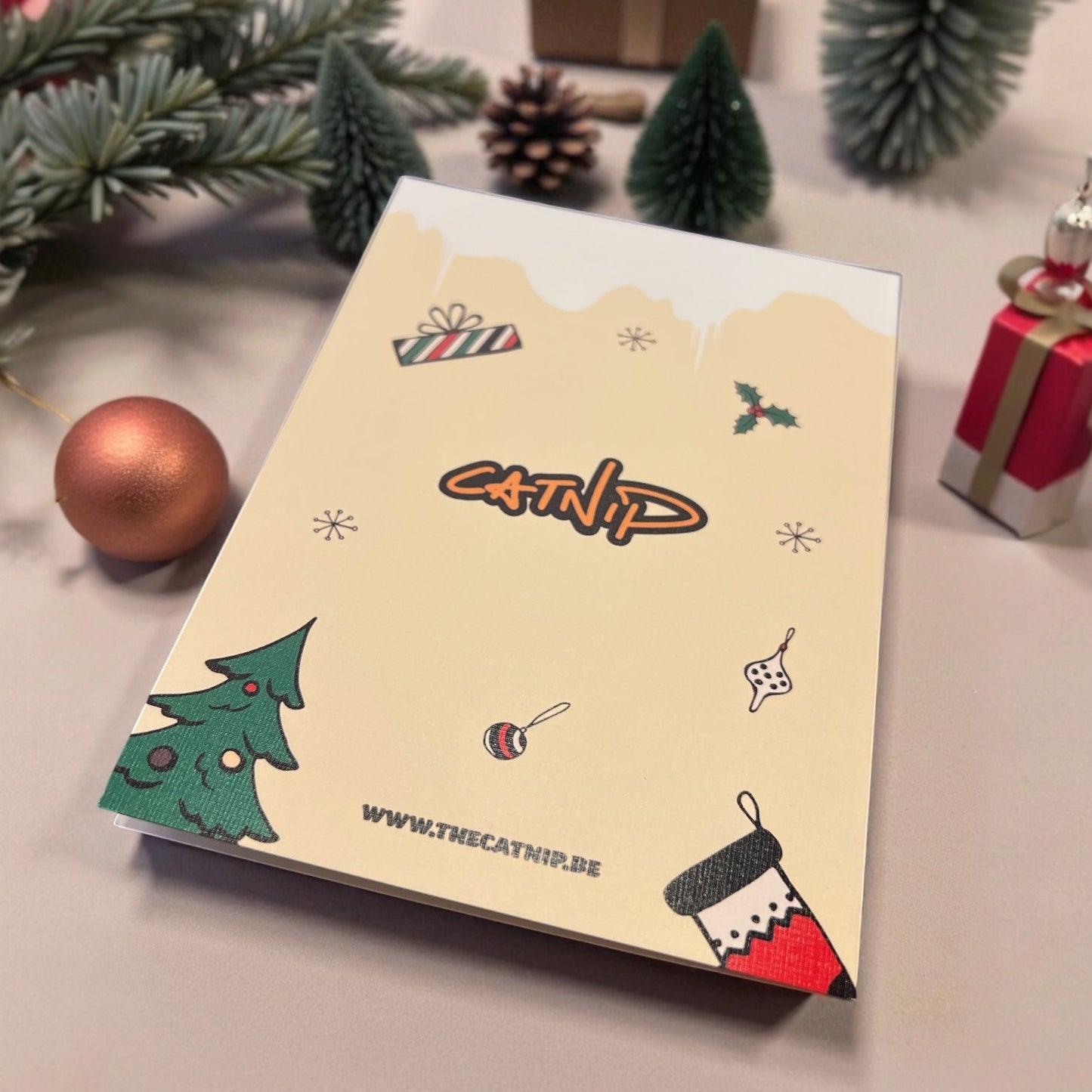 Christmas Card - Snow cat (Envelope included) - Catnip