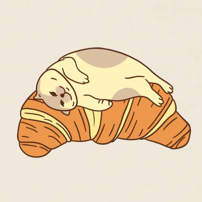 "Croissant bed" - Unisex shortsleeve T - shirt (PRE - ORDER) - Catnip