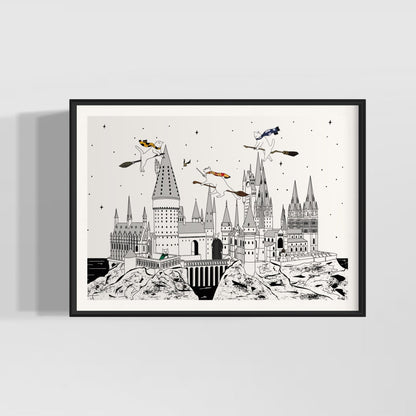 "Harry Catter in Hogwarts" - Art Print - Catnip
