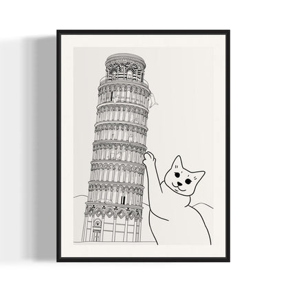 "Leaning tower of Pisa" - Art Print - Catnip
