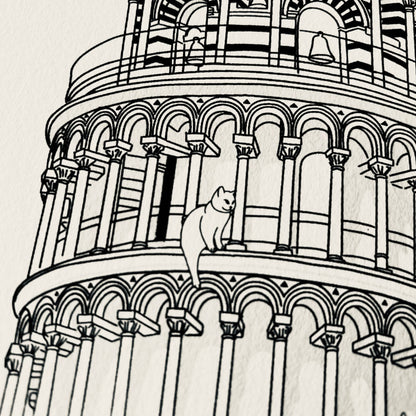 "Leaning tower of Pisa" - Art Print - Catnip