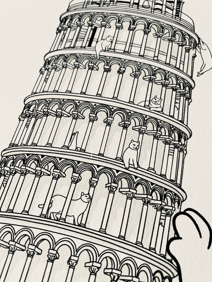 "Leaning tower of Pisa" - Art Print - Catnip