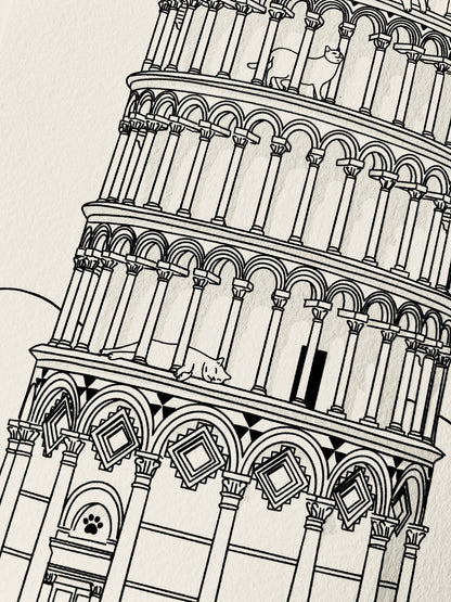 "Leaning tower of Pisa" - Art Print - Catnip