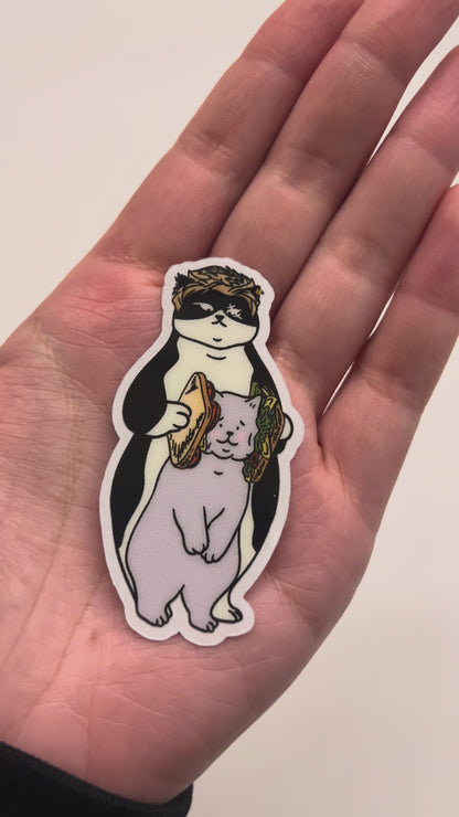 Cat sticker - Chief Scarface and the Idiot sandwich