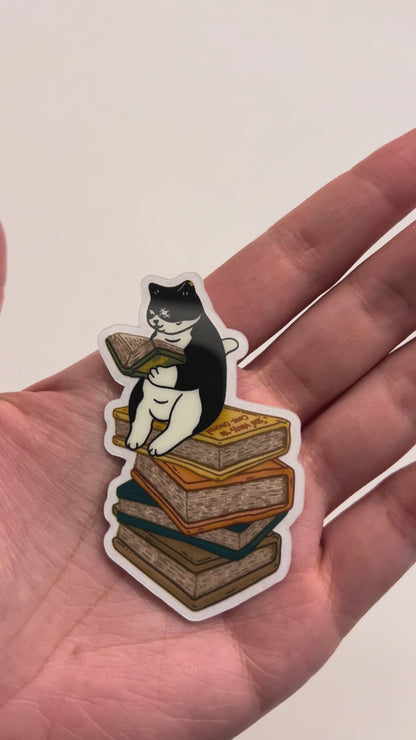 Cat sticker - Bookworm Scarface