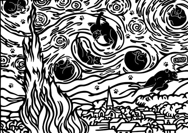 "Starry Night" - Art Print - Catnip