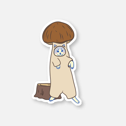 Sticker - Brown shroom cat - Catnip