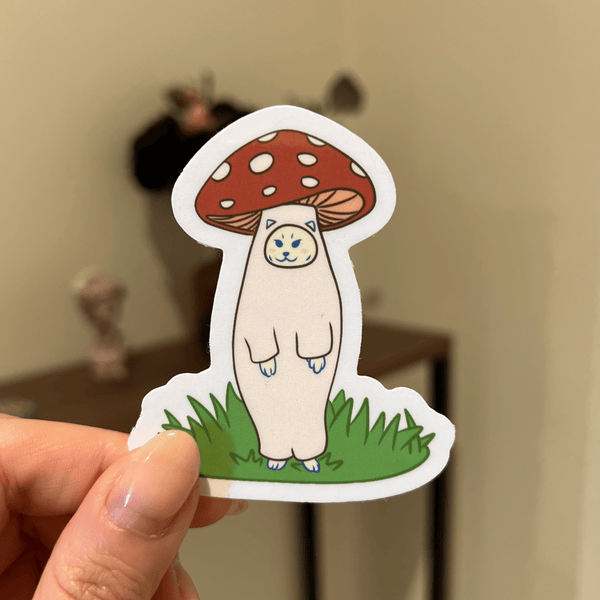 Sticker - Red shroom cat - Catnip