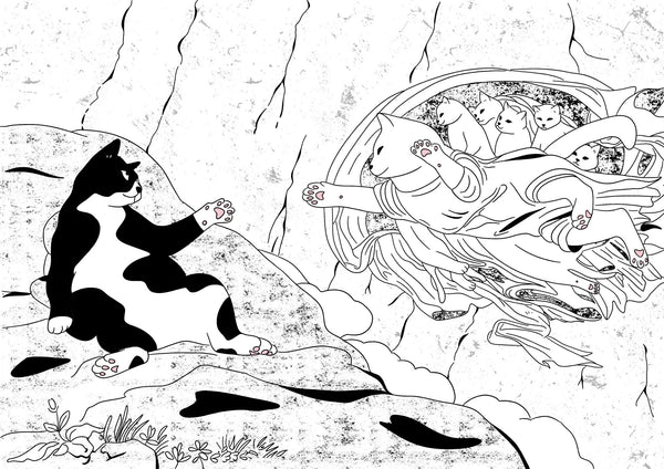 "The Creation of Cat - Dam" - Art Print (With different variations) - Catnip
