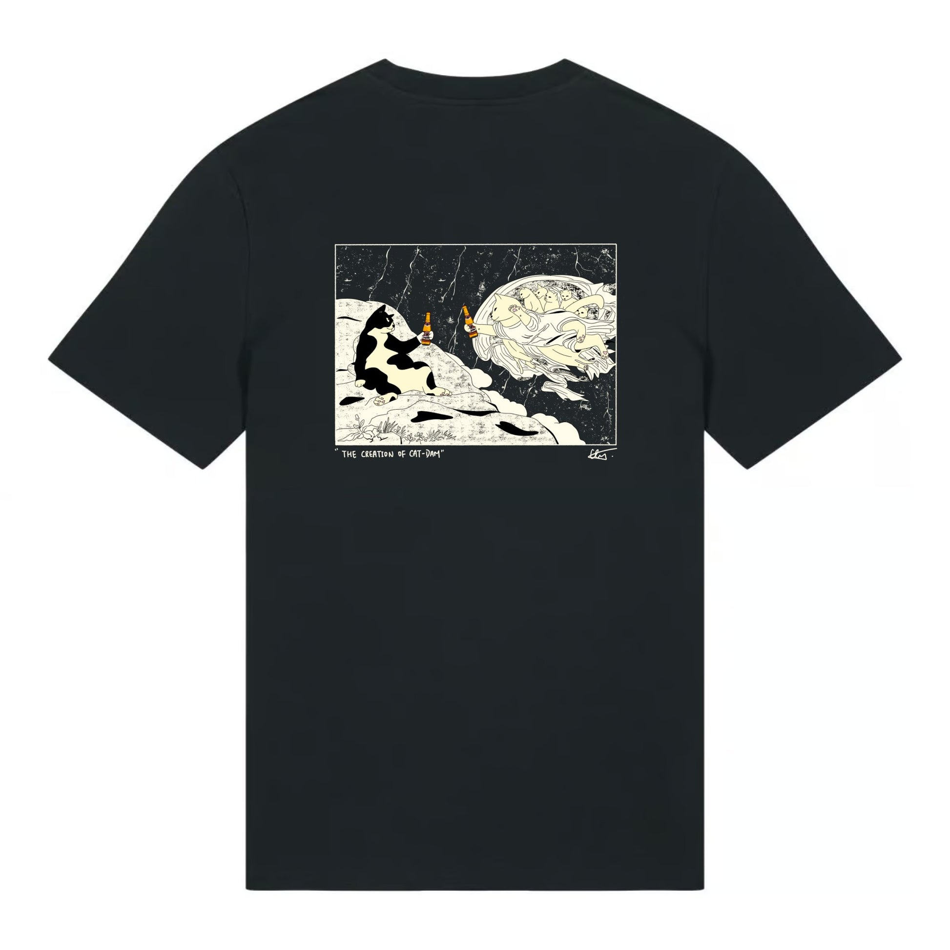 "The Creation of Cat - dam" - Unisex shortsleeve T-shirt - Catnip