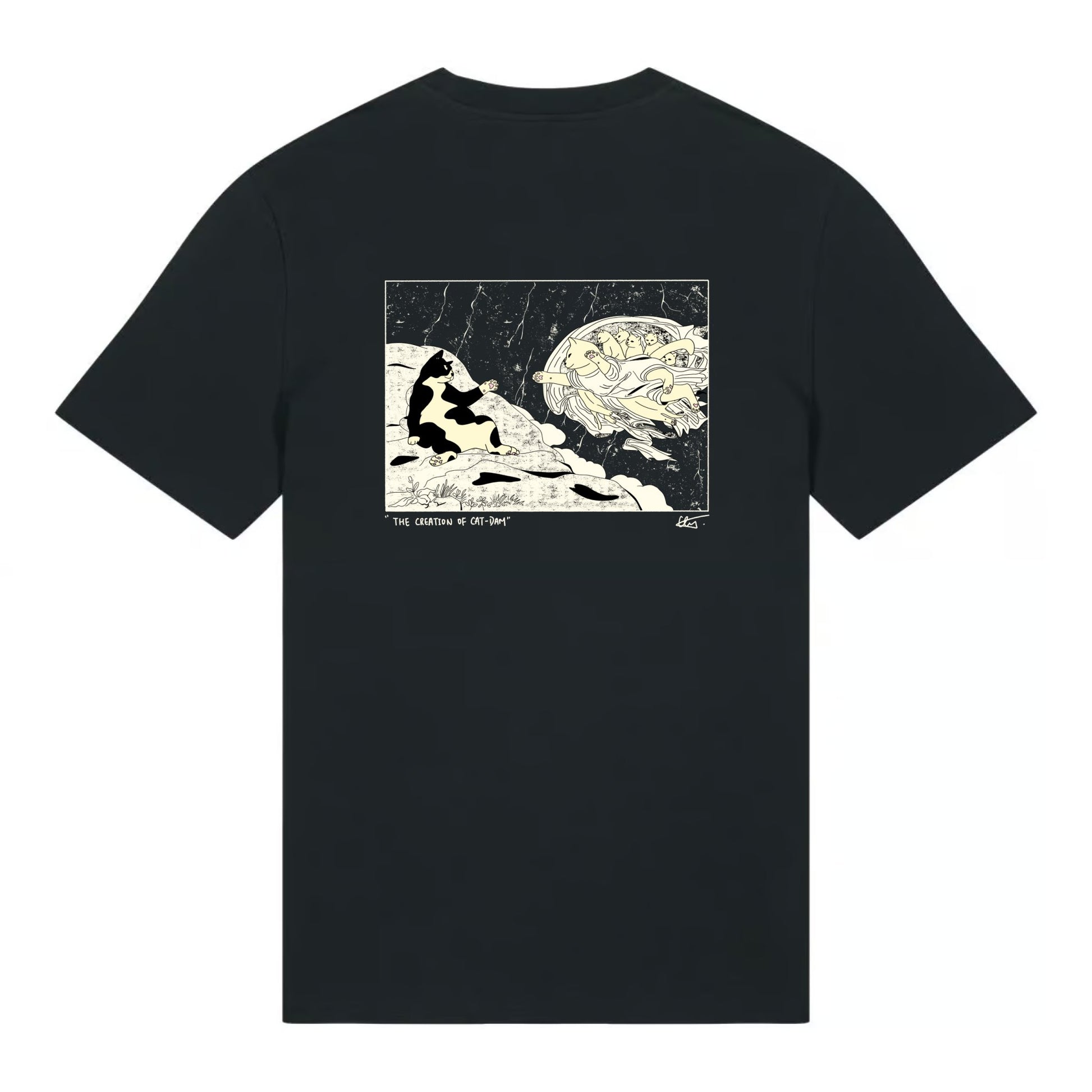 "The Creation of Cat - dam" - Unisex shortsleeve T-shirt - Catnip